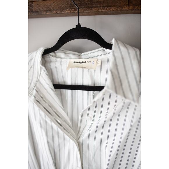 Anthropologie The Tobie Double Buckle Shirt Dress by Exquise Large - Picture 4 of 5